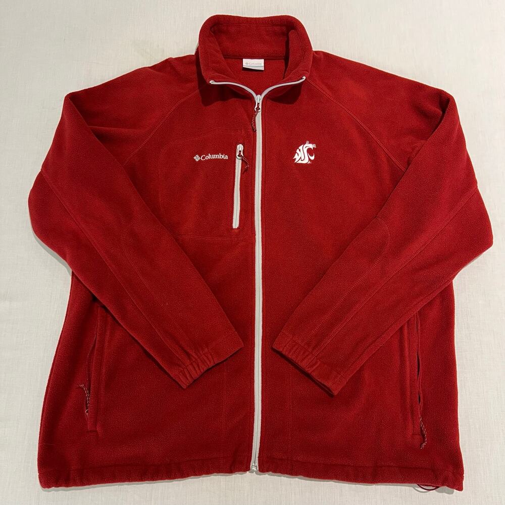 Columbia Washington State Cougars Zip Up Fleece Jacket Sz XXL